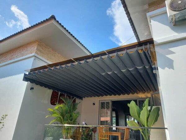 làm mái bạt xếp lượn sóng