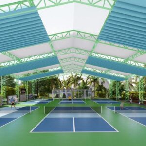 thi công mái che sân Pickleball