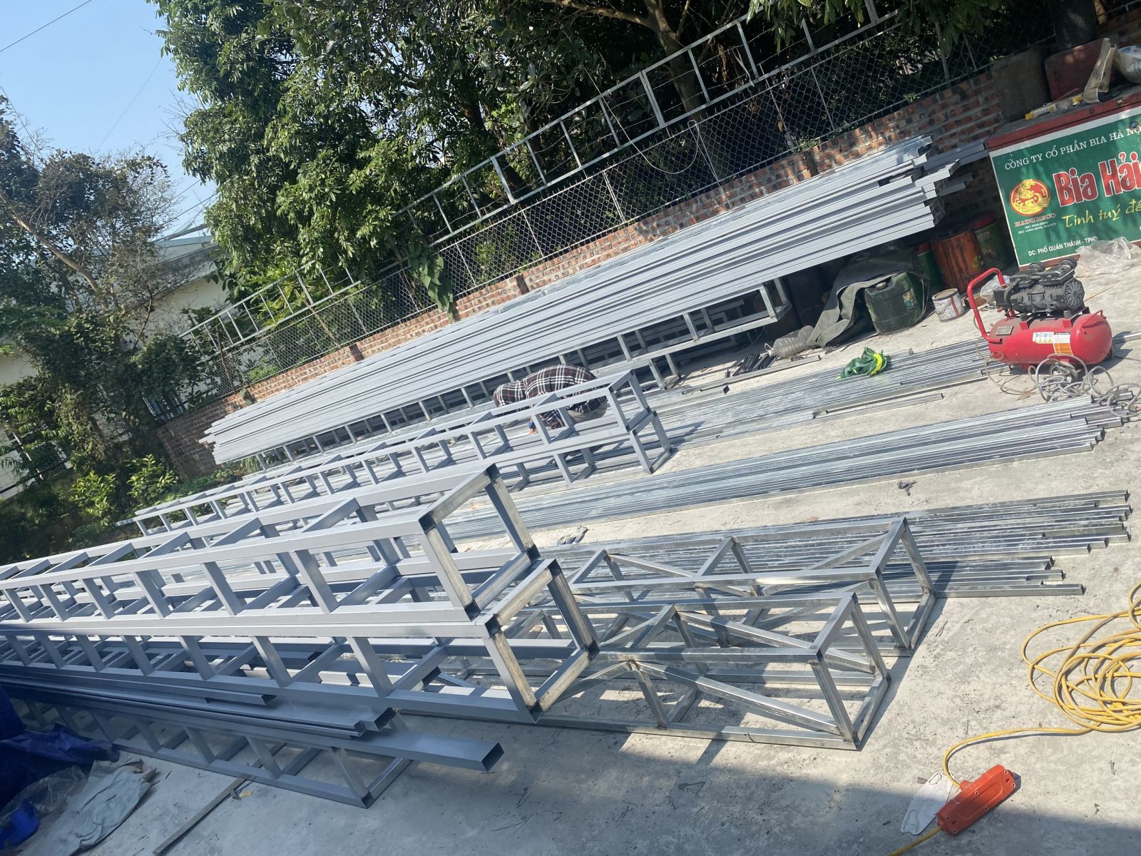 khung mái xếp bạt